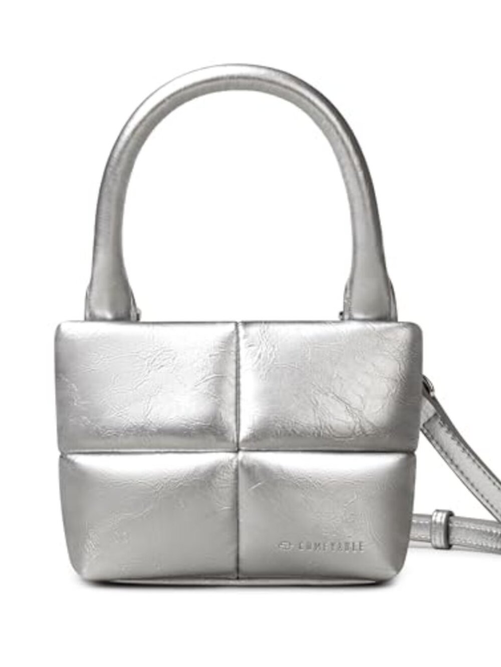 Quilted Puffy Crossbody Bag Top Handle Small Lightweight Water Repellent